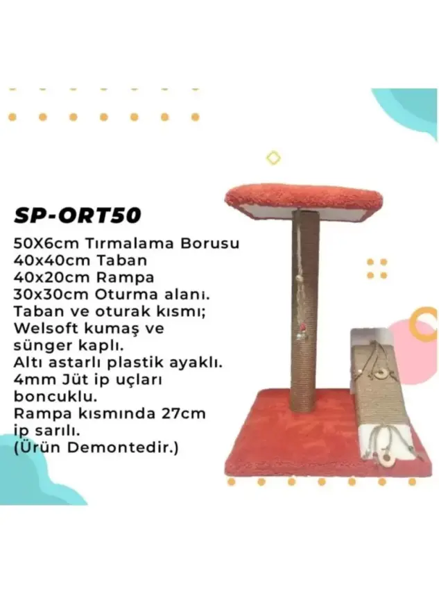 Oturaklı Kedi Tırmalama 50 cm - 1