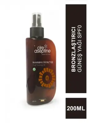Outlet - Cire Aseptine Bronzlaştırıcı Güneş Yağı Spf0 200 ml - Outlet