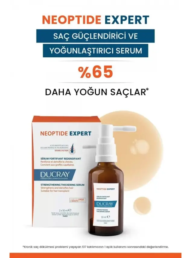 Outlet - Ducray Neoptide Expert Saç Güçlendirici ve Yoğunlaştırıcı Serum 2x50ml - 1