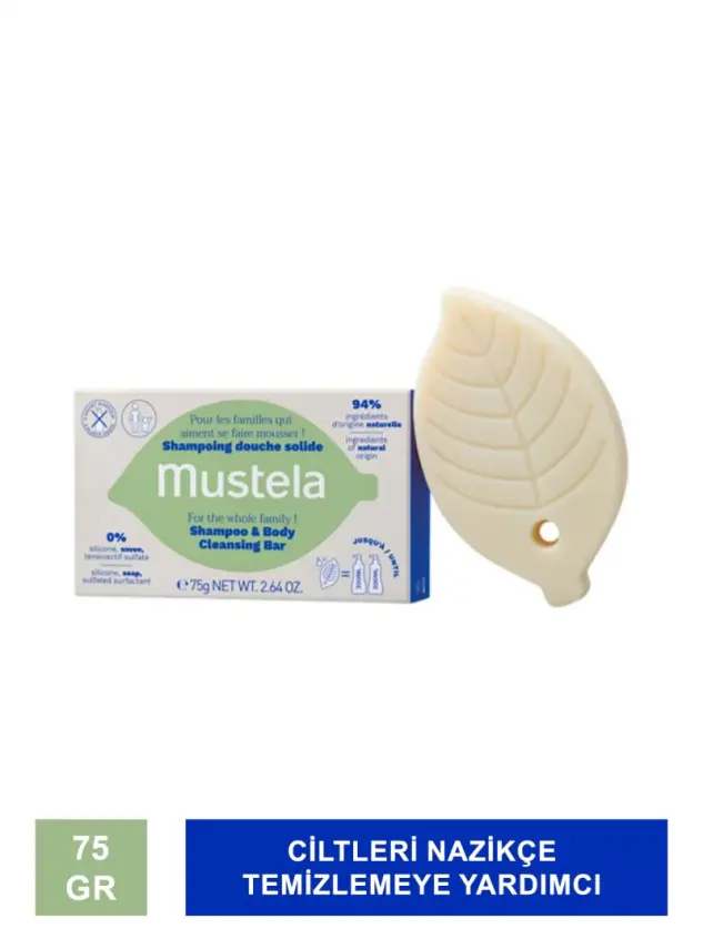 Outlet - Mustela Katı Şampuan ve Vücut Temizleme Barı 75gr - 1
