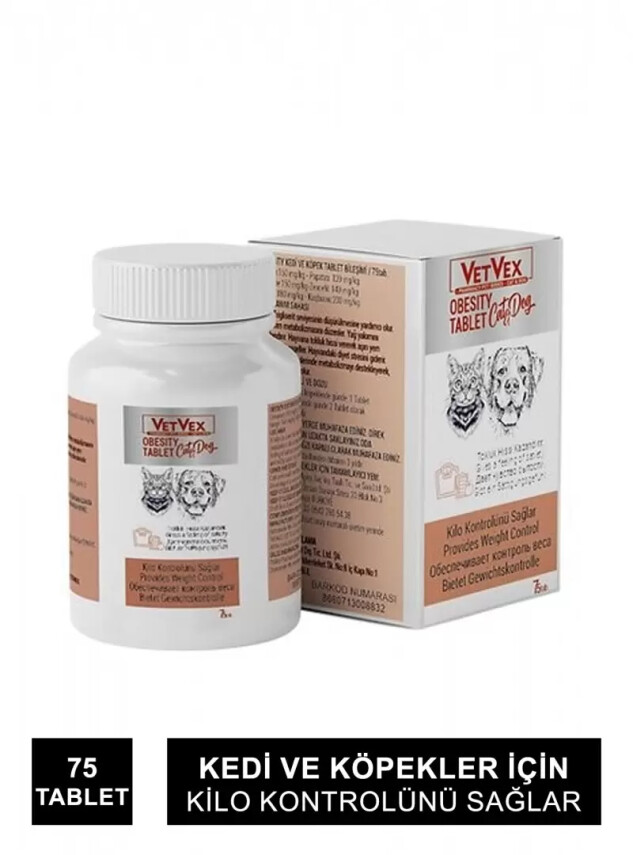 Outlet - VetVex Obesity Kedi ve Köpek Kilo Kontrolü 75 Tablet - Outlet