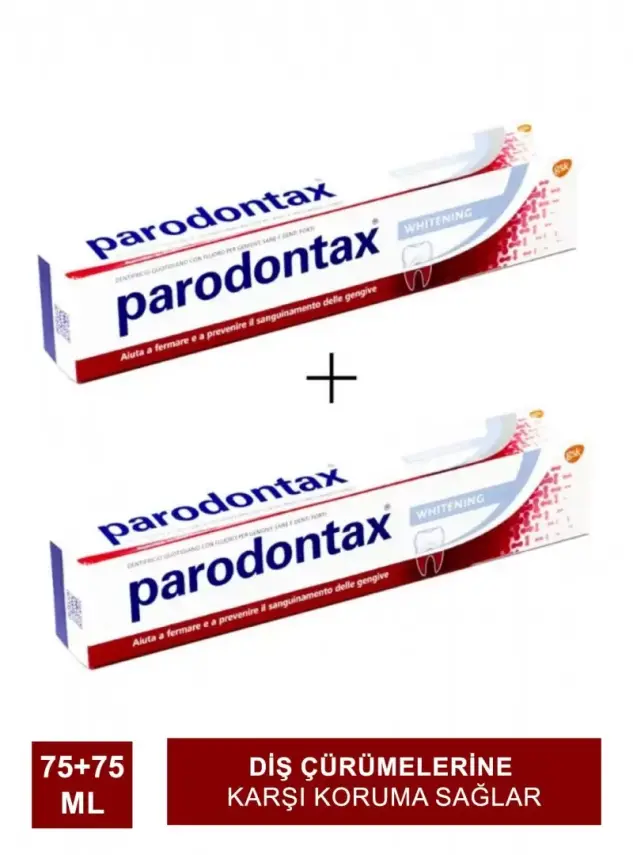 Parodontax Diş Macunu Beyazlatıcı Whitening 75ml+75ml 2 Adet - 1