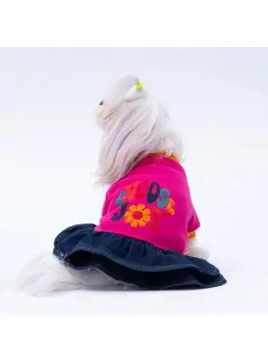 Paw Star 24316 Pembe Santa Rosa Elbise - Paw Star