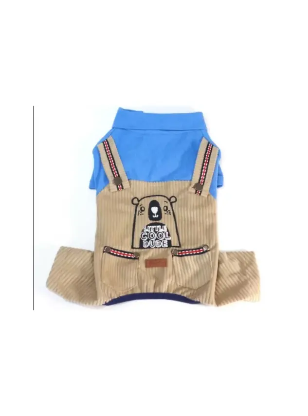 Paw Star Cool Dude Beige&Blue Romper S-M-L-L-Xl-2Xl - 1