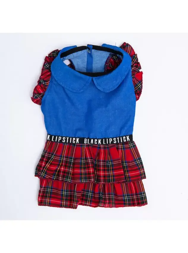 Pawstar Denim Plaid Dress - 1