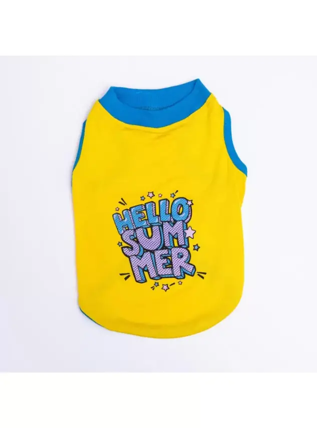 Pawstar Yellow Hello Summer T-shirt - 1
