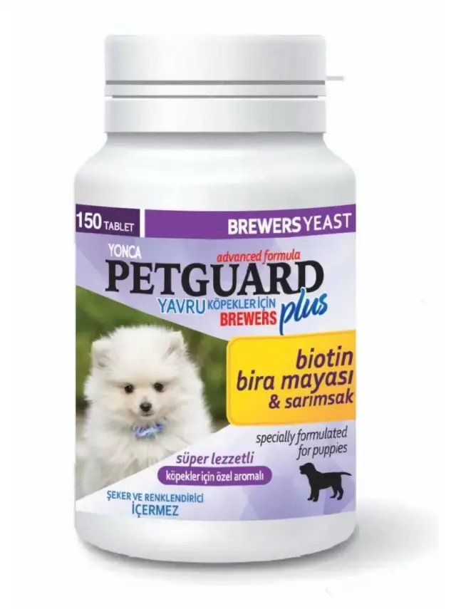 Pet Guard Yavru Köpekler İçin Brewers Biotin Bira Mayası & Sarımsak 150 Tablet - 1
