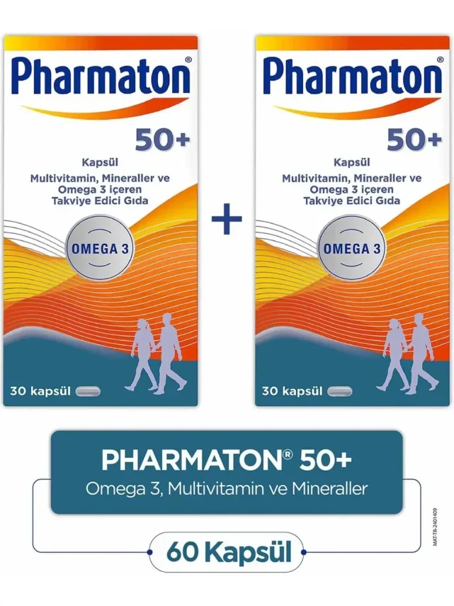 Pharmaton 50 Plus 30 Kapsül 2’li Paket – Omega 3, Multivitamin ve Mineraller - 1