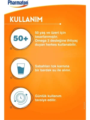 Pharmaton 50 Plus 30 Kapsül 2’li Paket – Omega 3, Multivitamin ve Mineraller - 3