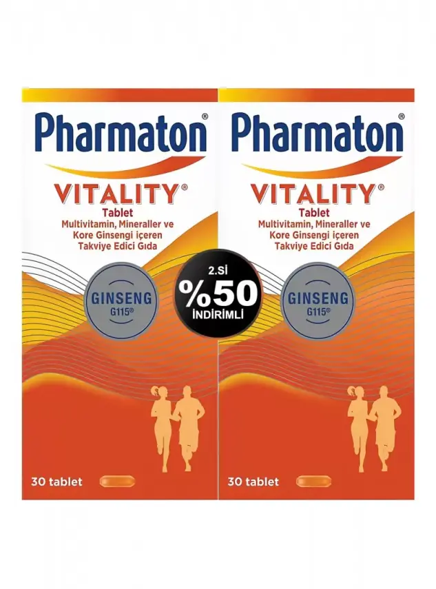 OUTLET - Pharmaton Vitality Multivitamin 2x30 Tablet - 2.si %50 İndirimli - 1