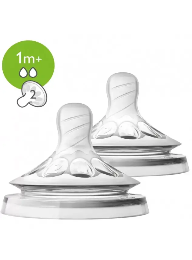 Philips Avent Natural Biberon Emziği 1 Ay+ NO:2 2'li -SCF042/27- - 2