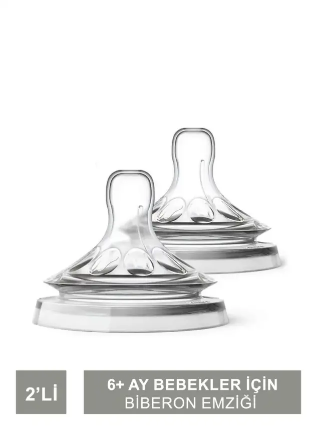 Philips Avent Natural Biberon Emziği 6 Ay+ NO:4 2'li -SCF044/27- - 1