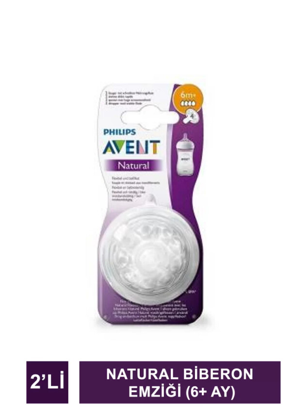 Philips Avent Natural Biberon Emziği Yoğun Akış 6 Ay+ 2'li - SCF046/27 - - Avent