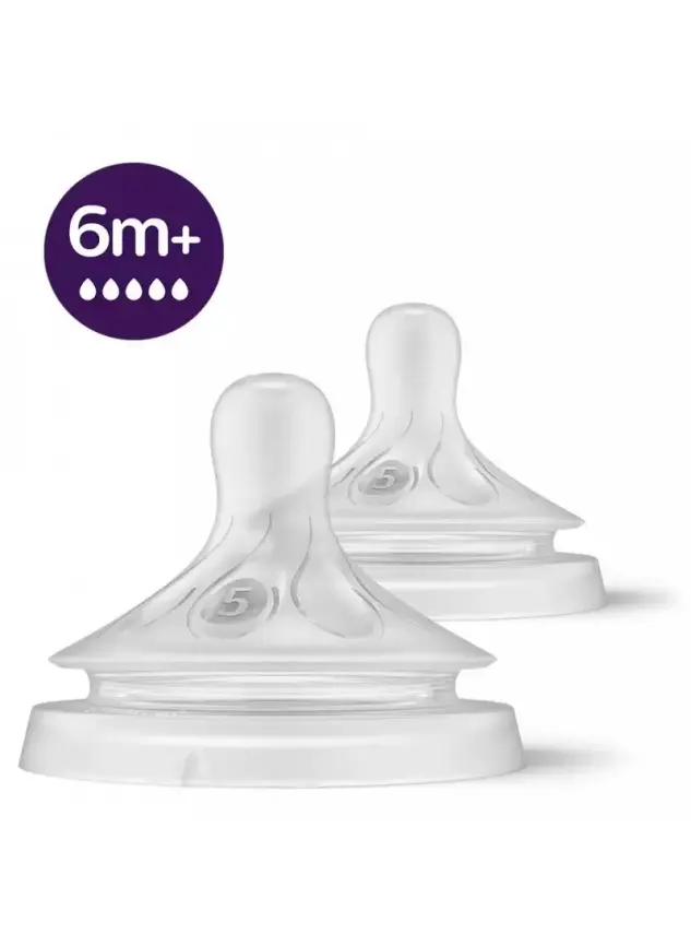 Philips Avent Natural Response Biberon Emziği 2'li 6+ Ay No: 5 - SCY965/02- - 2