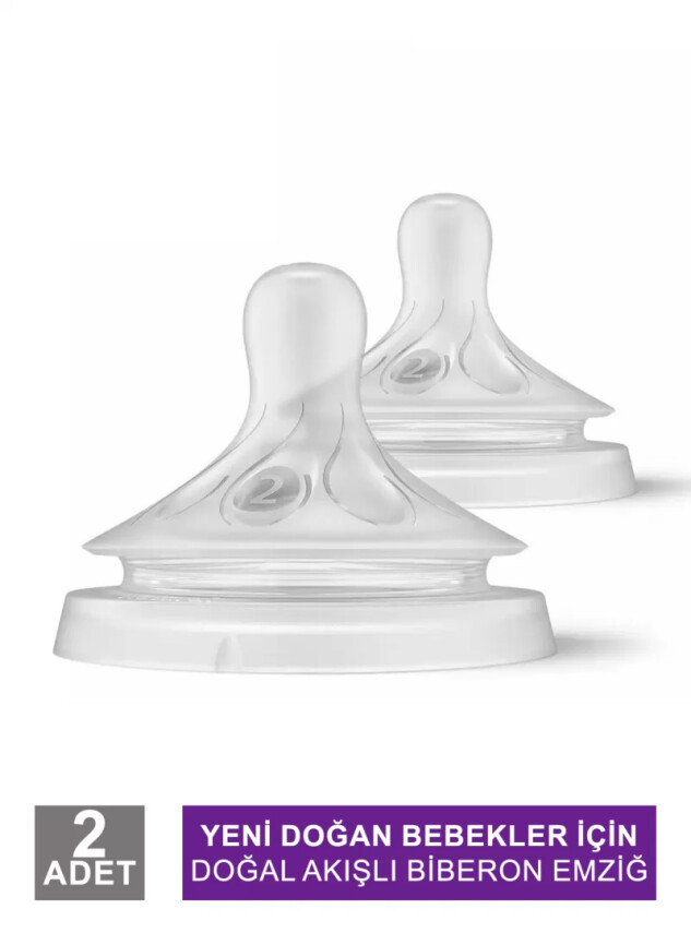 Philips Avent Natural Response Biberon Emziği 2'li 0+ Ay No: 2 - SCY962/02- - Avent