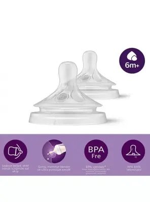 Philips Avent Natural Response Biberon Emziği 2'li 6+ Ay No: 6 - SCY966/02- - Avent