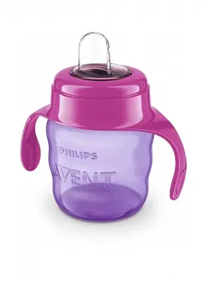 Philips Avent Slikon Uçlu PP Damlatmaz Bardak 6+ Ay 200 ml - Kız - SCF551-03 - - 1