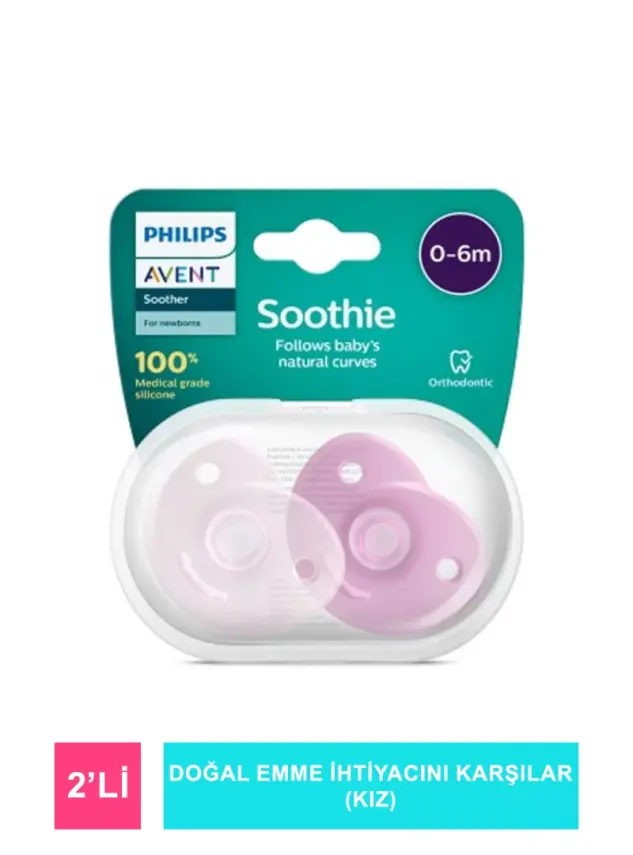 Philips Avent Soothie 2'li Emzik - Kız - SCF099/22 0-6 Ay - 2