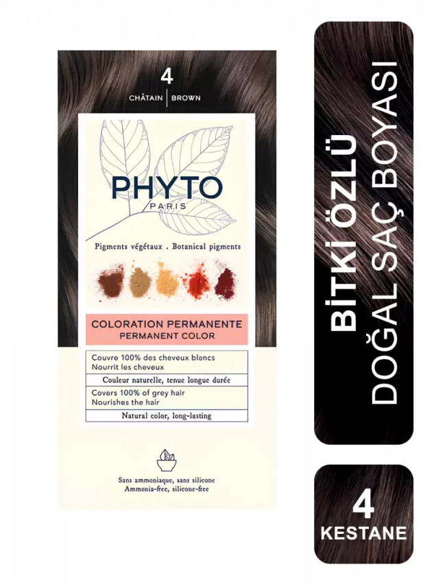 Phyto Color Bitkisel Saç Boyası - 4 Kestane - Phyto