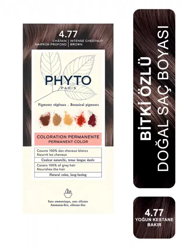 Phyto Color Bitkisel Saç Boyası - 4.77 Yoğun Kestane Bakır - 1