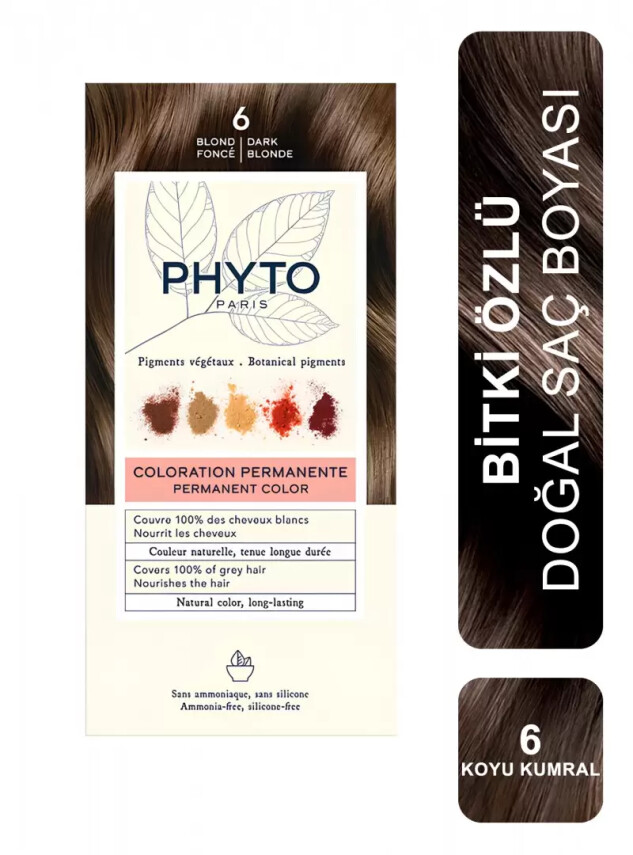 Phyto Color Bitkisel Saç Boyası 6 - Koyu Kumral - Phyto