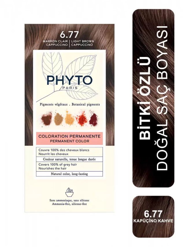 Phyto Color Bitkisel Saç Boyası - 6.77 Cappuccino Kahve - Phyto