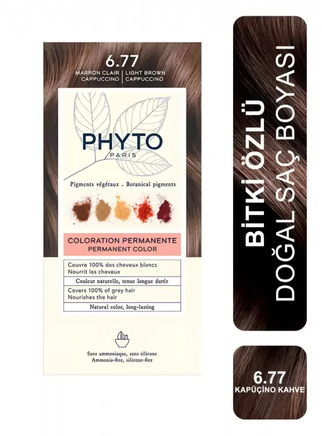 Phyto Color Bitkisel Saç Boyası - 6.77 Cappuccino Kahve - 1