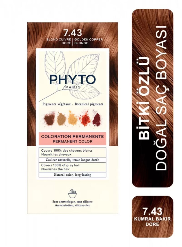 Phyto Color Bitkisel Saç Boyası 7.43 - Kumral Bakır Dore - Phyto