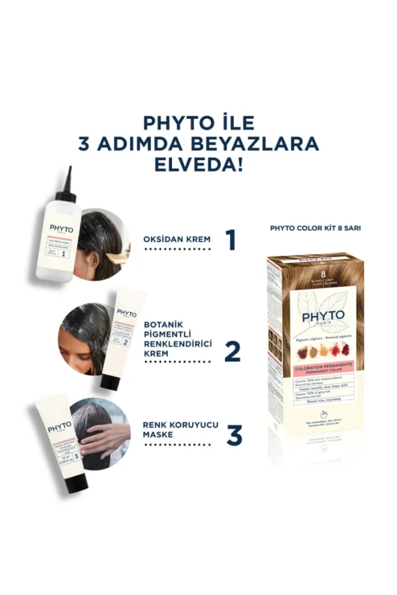 Phyto Color Bitkisel Saç Boyası - 8 Blond Clair Sarı - 2