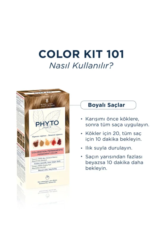 Phyto Color Bitkisel Saç Boyası - 8 Blond Clair Sarı - 3