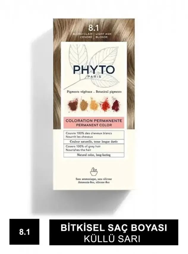 Phyto Color Bitkisel Saç Boyası - 8.1 - Küllü Sarı - 1