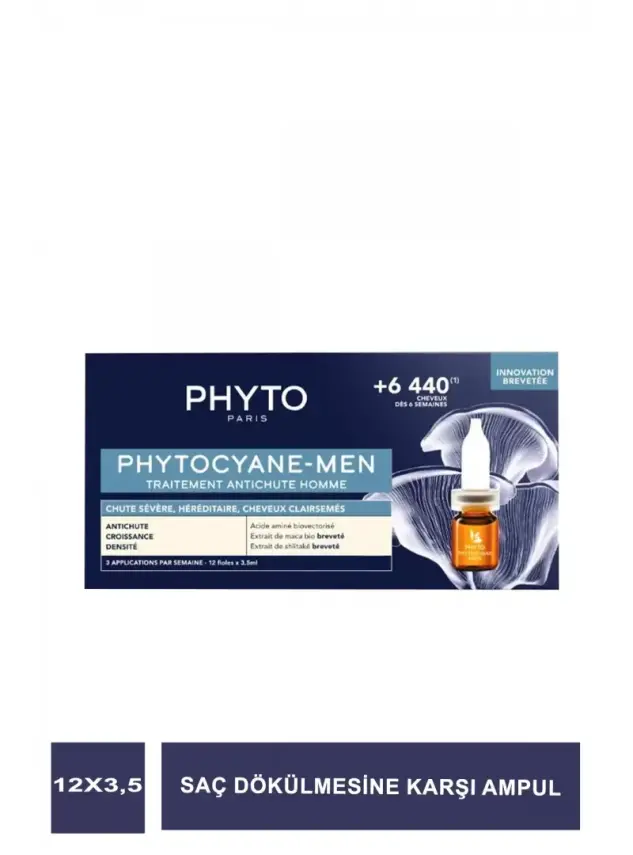 Phyto Phytocyane Erkek Tipi Kronik Saç Dökülme Karşıtı 12 x 3,5 ml Ampul - 1