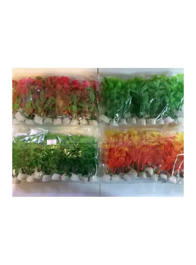 Plastik Akvaryum Bitki Renkli 5 Cm - 1