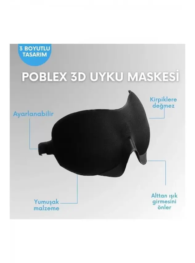 Poblex 3D Sleeping Uyku Maskesi - 3