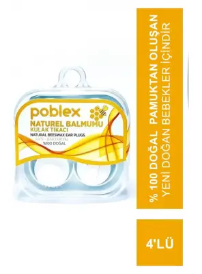 Poblex Naturel Balmumu Kulak Tıkacı - Kulak Koruyucu Tıpası 4'lü - 1