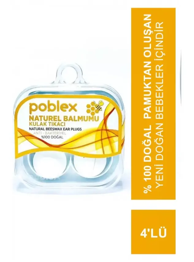 Poblex Naturel Balmumu Kulak Tıkacı - Kulak Koruyucu Tıpası 4'lü - 1