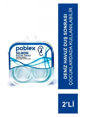 Poblex Silikon Kulak Tıkacı - Kulak Koruyucu Tıpası Saf Silikon 2'li - 1