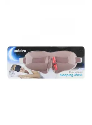 Poblex Uyku Maskesi Kahverengi - Kulak Tıkacı HEDİYE - 2