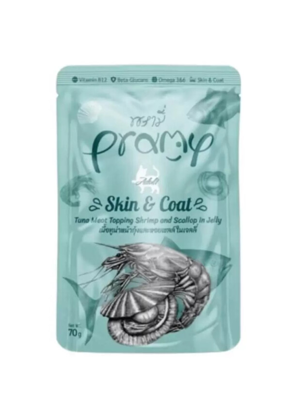 Pramy Jöle İçinde Karidesli, Deniz Taraklı Ve Ton Balıklı Yetişkin Kedi Maması 70G - DİĞER