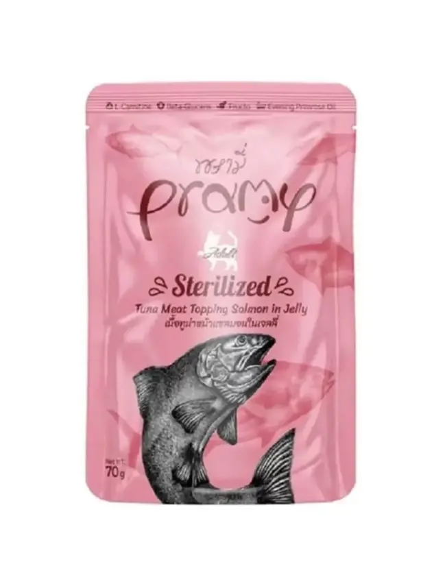 Pramy Jöle İçinde Somonlu Ve Ton Balıklı Yetişkin Kedi Maması 70G - 1