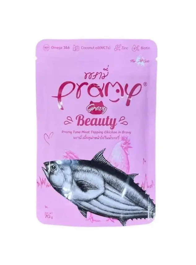 Pramy Sos İçinde Ton Balıklı Ve Tavuklu Yetişkin Kedi Maması 70G - 1