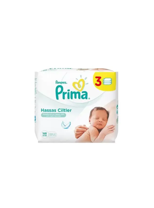Prima Pampers Sensitive Islak Havlu Yedek 3 PAKET 56 LI-168 Yaprak- - 1