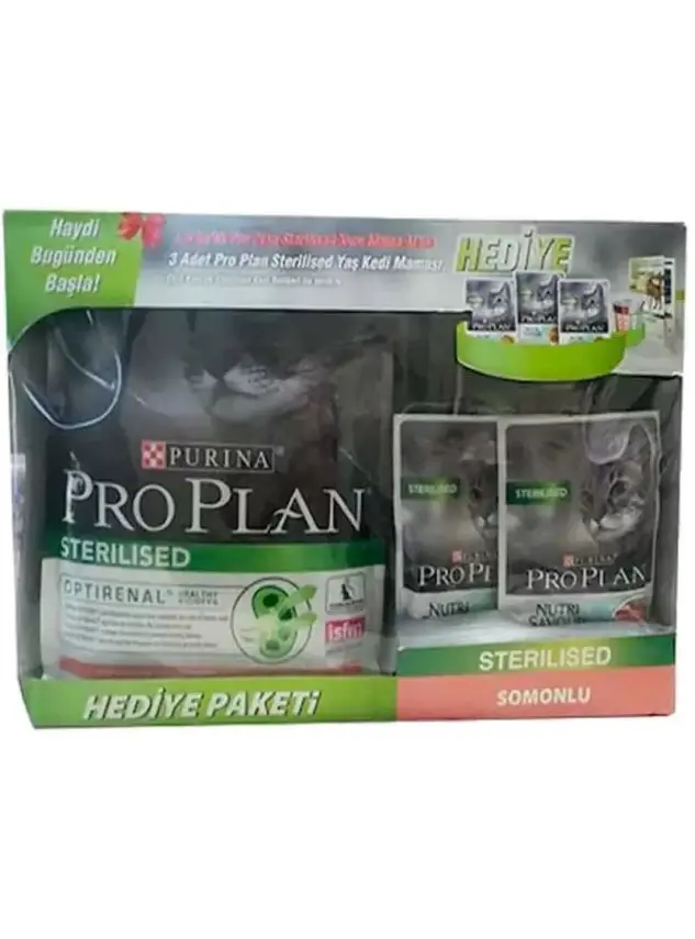 Pro Plan Sterılısed Kısırlaştırılmış Somonlu Kedi Maması 1,5Kg Konserve Hediye Peketi - 1