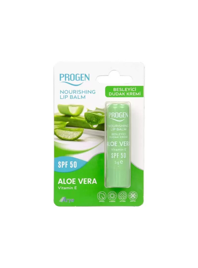 Progen Spf50 Aloe Vera Besleyici Dudak Kremi 5gr - Arya
