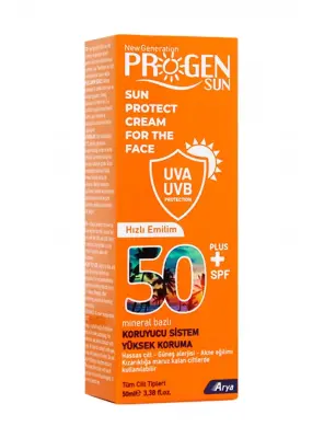 Progen Spf50+ Güneş Koruyucu Yüz Kremi 50ml - Arya