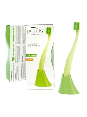 Promis Biplastic Single Diş Fırçası 6750 - Soft - Green - Tutucu Hediyeli - Curaprox