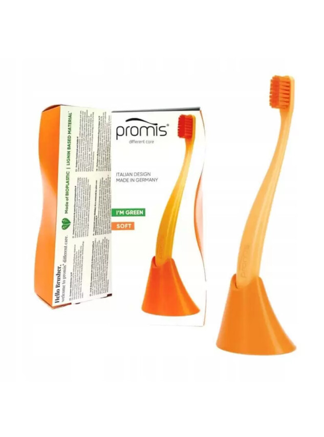 Promis Biplastic Single Diş Fırçası 6750 - Soft - Orange - Tutucu Hediyeli - Curaprox