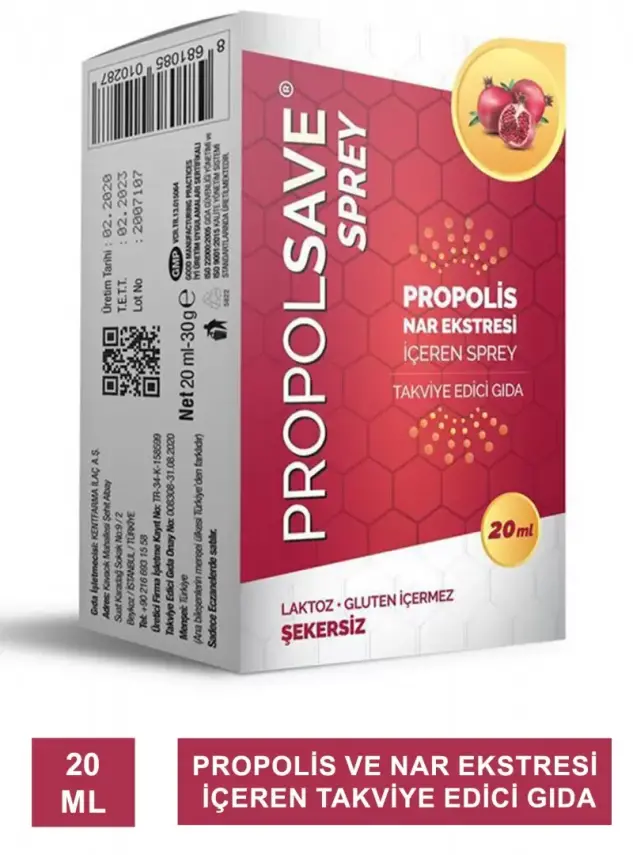 Propolsave Propolis Nar Ekstresi İçeren Sprey 20 ml - 2