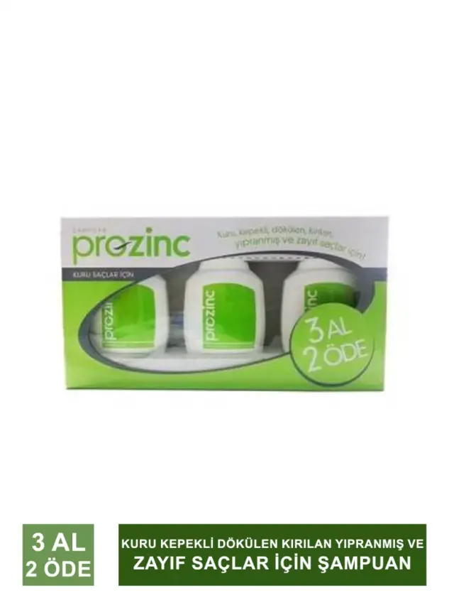 Prozinc Kuru, Kepekli, Dökülen, Kırılan Yıpranmış ve Zayıf Saçlar İçin Şampuan 300 ml 3 AL 2 ÖDE - 2