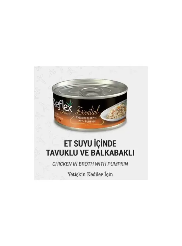 Reflex Plus+ Essential Et Suyu İçinde Tavuklu & Balkabaklı Yetişkin Kedi Maması 70Gr - 1